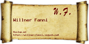 Willner Fanni névjegykártya