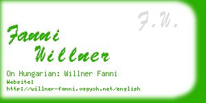 fanni willner business card